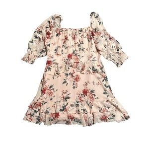 Floral flirty chiffon dress light pink